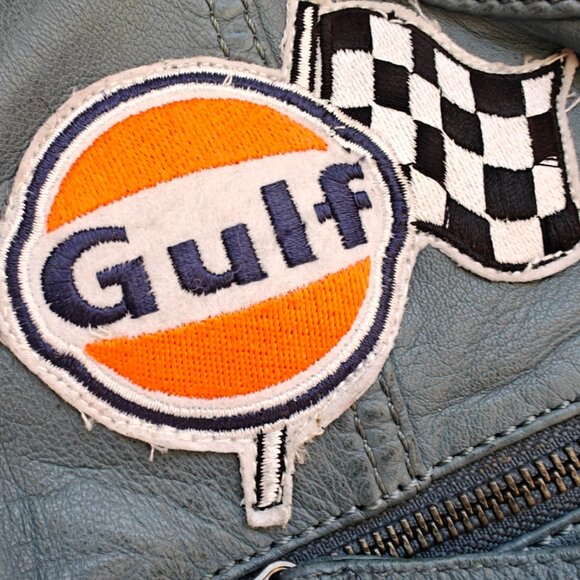 Steve McQueen "Gulf" leather racing jacket "Grand Prix Originals" - NEW - Picture 6 of 9